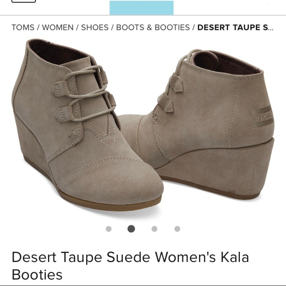 Toms Booties! Size 12 - Desert Taupe suede Kala